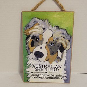 Love & Laughter Wooden Signs 7" x 10-1/2" Australian Shepherd